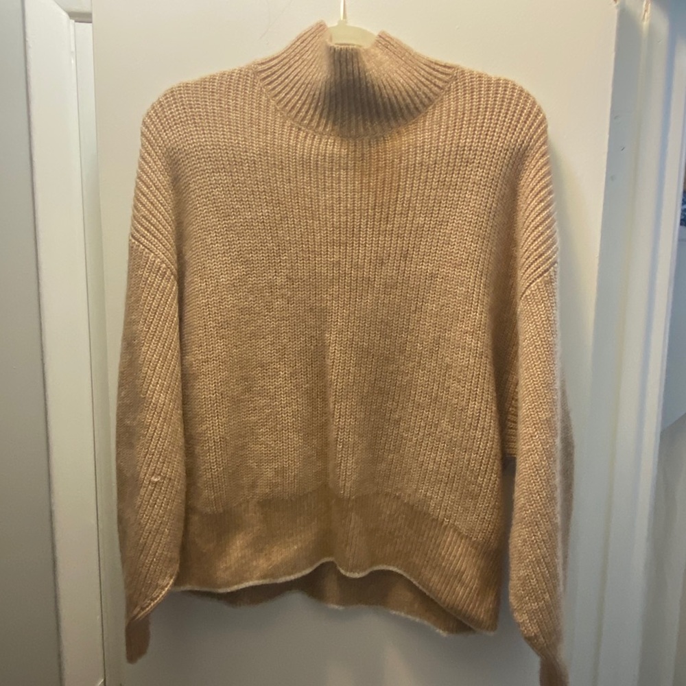 H and m brown mock neck sweater